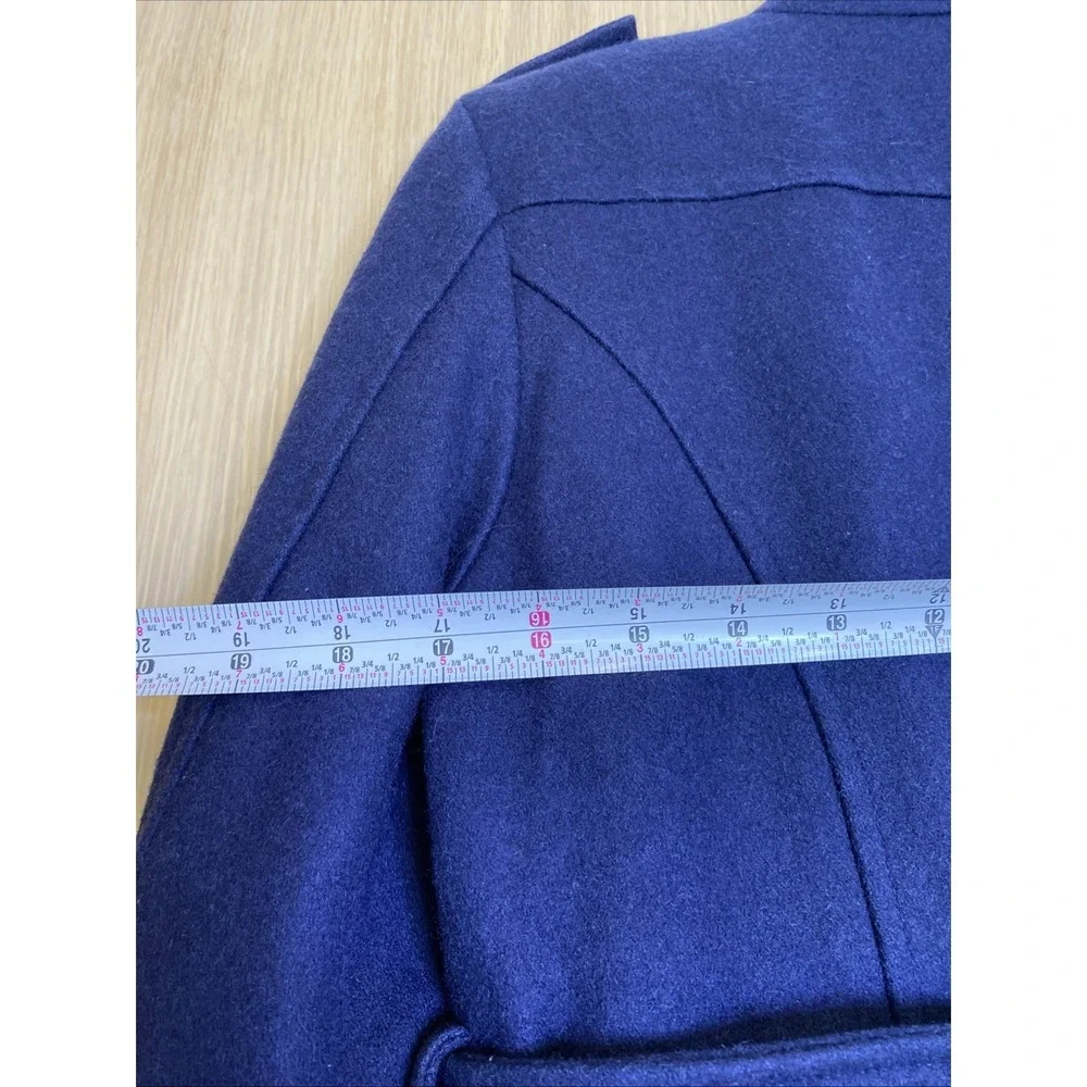 Steve Madden Women Blue Military Style Zip Front Peacoat Jacket Size Small